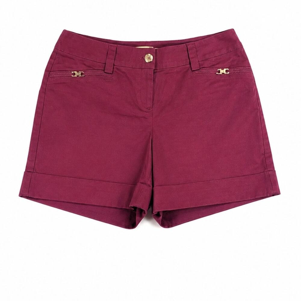 WHBM White House Black Market Purple Tailored Shorts Womens Sz 2 Cotton Stretch